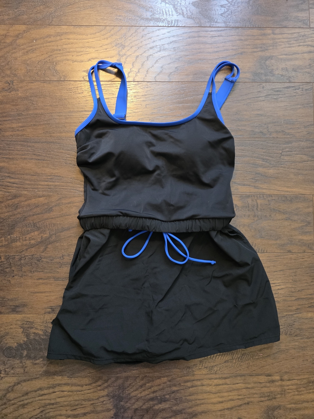 Black and Royal Blue Swim Dress